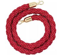 Corda Intrecciata Per Delimitazione Folla Con Dorato Code Controllo | Adatto a Paletti Standard Organizzazione File Attesa Teatri Cinema Hotel Feste(1Red,2.5m/8.2ft(98.4in))