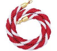 Corda Intrecciata Per Delimitazione Folla Con Dorato Code Controllo | Adatto a Paletti Standard Organizzazione File Attesa Teatri Cinema Hotel Feste(1 Red+white,1.8m/5.9ft(71in))