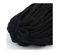 Corda intrecciata per macramè, Corda di cotone da 5 mm, 25 iarde, multicolore(02 Black)