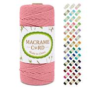 Corda Macrame 3mm x 100m, LEREATI Filo Macrame 3mm Cordoncino Cotone Colorato, Macramè Filo Cordino per Borse Uncinetto, Arazzo da Parete, Fai da Te, Decorazioni Nuziali, Piante (Rosa Carne)