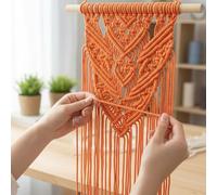 Corda macramè da 3 mm x 101 metri di corda di cotone colorata per nodi e tessitura per appendere alla parete, decorazione per la casa e appendere piante (colore arancione)
