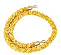 Corda multicolore da 1,5 m con pali intrecciati, colore giallo, per la gestione delle code degli eventi e la sicurezza, compatibile con ganci a clip