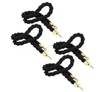 Corda nera resistente per controllo della folla con clip dorate - Cavi di ancoraggio da 2,7 m per la gestione degli eventi e la direzione del traffico - soluzione di sicurezza