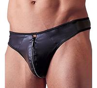 Tanga maschile sexy con cerniera decorata con strass (nero) - L
