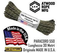 Corda PARACORD 550 AtWood Rope MFG 30 Metri 250 Kg Original Made in USA Multicam