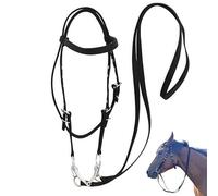 Corda per Briglia briglie tendicollo per Accessorio per l'addestramento del Cavallo cavezze di Corda redini da Allenamento, Adatto a pony con un'altezza della spalla di 0,9-1,3 m, nero