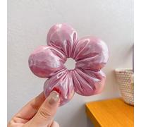 Corda per capelli con motivo scozzese con fiore, per ragazze, in tessuto di cotone, con design floreale 3D, morbida fascia elastica per coda di cavallo, da indossare tutti i giorni, per feste