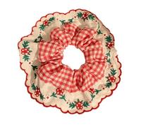 Corda per capelli floreale alla moda ricamo speciale Scrunch molto grande scrunch per donne tessuto traspirante coda di cavallo titolare