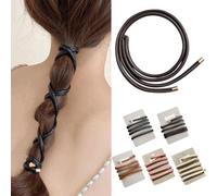 Corda per capelli in pelle francese treccia intrecciata corda per capelli corda per capelli di fascia alta PU Loop Rope Design unico treccia alla moda M4G7 Versatile