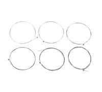 Corda per Chitarra Elettrica, Acciaio di Qualità, Argento, Set Completo 6 Corde - Suono Nitido, Design Robusto, Compatibile con Tutte Le Chitarre Elettriche (E100-bianco argento)