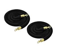 Corda per controllo della folla con gancio a scatto, 1,5 m, corda nera per corrimano per gestione eventi e sistema di guida tappeto rosso