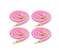 Corda per controllo della folla in velluto rosa con ganci a clip, confezione da 4, 250 cm, divisore per coda per hotel, teatri, barriere per eventi, elegante design dorato