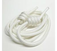 Corda per fitness, ad alte prestazioni, doppia treccia, per allenamento, regolabile, per uomini e donne, per allenamento al chiuso e all'aperto, corda per esercizi cardio (bianca, 2,8 m, 460 g)