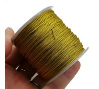 Corda per gioielli fai da te in bobina, non elastica, sezione rossa, nera, intrecciata, 0,8 mm, 100 metri/rotolo, filo per gioielli, braccialetto, filato intrecciato, giallo intenso, 0,8 mm