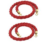 Corda per guardrail, Ganci for barriera, corda di canapa intrecciata con coda VIP Stanchion da 2 pezzi for cinema/ristorante,(Red,1M/3.2Ft)