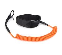 Corda per i piedi da surf in TPU a forma elicoidale, cintura di sicurezza ad alta elasticità per tavola da surf, comodo cinturino per la caviglia con adattatore in acciaio inox per (Arancia)