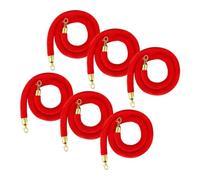 Corda per il controllo della folla in velluto con ganci dorati - barriera per code da 6 pezzi per eventi, teatri e feste Barriera di corda(Red,4ft/120cm)