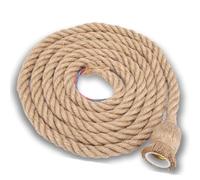 Corda Per Lampada Da Soffitto Industriale E27 Con Corda Di Canapa Vintage Da 300cm,Portalampada Retrò Rustico In Corda Di Canapa,Adatto A Ristoranti, Bar, Caffetterie, Decorazioni Per La Casa(9,8ft)