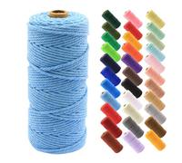 Corda per macramè da 0,3 cm x 100 metri, corda intrecciata per lavori fai da te, per progetti di macramè, appendere piante e appendere alla parete (Bianco Luna Blu)