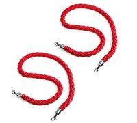 Corda per montanti da 2 Pezzi Corde Intrecciate Rosse, Corda per Appendere in Canapa Intrecciata per Il Controllo della Folla per Banca/Salone automobilistico/Centro Commerciale/Evento sul Tappeto