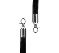 Corda per montanti in velluto, Corde con moschettoni, confezione da 2 corde in schiuma for ostacoli, for matrimoni, eventi, asili nido, hotel e hall(Black,180cm/6ft)
