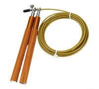 Corda per saltare con manici in lega di alluminio e cavo con anima in acciaio da 3 m per HIIT Boxing e per uso fitness (giallo)