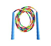 Corda per saltare con perline colorate per bambini, impugnature ergonomiche e lunghezza regolabile, per esercizi in interni ed esterni, corda per saltare