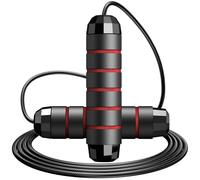 Corda per saltare, corda per saltare rapida senza grovigli con cuscinetti a sfera per uomini, donne e bambini, corda per saltare regolabile in acciaio con manici ergonomici in schiuma, un'attrezzatura