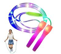 Corda per saltare fosforescente, colorata luminosa per esercizi, con manici antiscivolo resistenti, 99 pollici per bambini, ragazze, adolescenti adulti | Soga illuminante per bambini