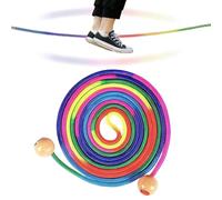 Corda per saltare in legno e cotone 5 m | Corda per saltare regolabile per giochi multiplayer, corda per saltare arco-en- | Scuola, casa, esterno