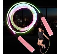 Corda per saltare luminosa per bambini, corda per saltare con luce a LED per bambini, regolabile Skipping Rope Jump Rope con manici antiscivolo, per adulti fitness per allenamento a intervalli