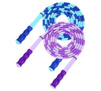 Corda per saltare morbida con perline, corda per saltare regolabile da 2 pezzi per bambini, per senza grovigli con manico ondulato, corde segmentate per bambini e studenti
