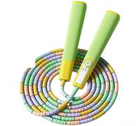 Corda per saltare per bambini da 2,8 m, con segmenti di perline, vestibilità regolabile, manici testurizzati antiscivolo e struttura aerodinamica in PVC PP (C)