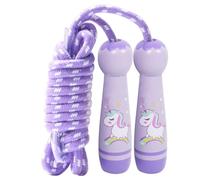 Corda per saltare per bambini, regolabile 2,6 m, corda di cotone regolabile, per bambini, Speed Jump Rope con manico in legno, corda per saltare sport, per ragazzi, ragazze, fitness, allenamento