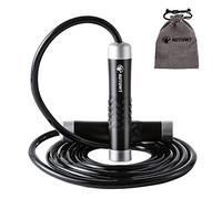 Corda per Saltare Ponderata 1Lb,Manico in Alluminio e Corda da 9 mm di Spessore, Vite di Ricambio, Cuscinetti a Sfera per Fitness, Crossfit, Boxe, MMA