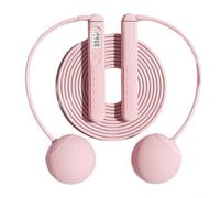 Corda per saltare ponderata 2 in 1 con contatore intelligente per salti a intervalli di anni '60 e maniglie antiscivolo gommate per allenamento (C-rosa)