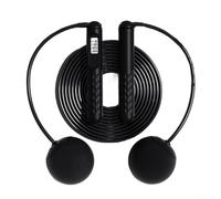 Corda per saltare ponderata 2 in 1 con contatore intelligente per salti a intervalli di anni '60 e maniglie antiscivolo gommate per allenamento (B-Nero)