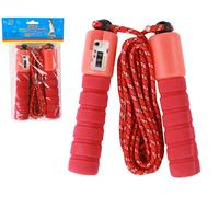 Corda per saltare rossa con contatore 275 cm regolabile fitness