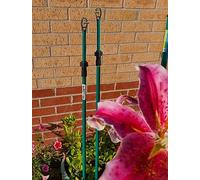 Corda per stendibiancheria da giardino in metallo zincato, resistente, con chiusura a torsione, estensibile da 1,5 a 2,2 m, telescopica, resistente, confezione da 2 pezzi