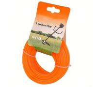 Corda per tagliaerba da 14,9 m, di grado commerciale, si adatta alla maggior parte delle teste di decespugliatore, in nylon da 2 7 mm, per prestazioni di taglio migliorate su erbacce e lavori