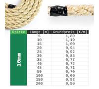 Corda per tiragraffi Corda in sisal tiragraffi 1-200m NATURALE corda di sisal