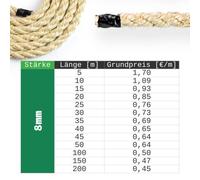 Corda per tiragraffi Corda in sisal tiragraffi 1-200m NATURALE corda di sisal