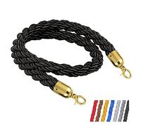 Corda per transenne, Corda barriera intrecciata/intrecciata multicolore for feste di laurea(Black)