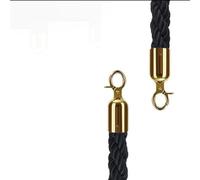 Corda Per Transenne Nylon Sling Rope For Greeting Queue Column, Hotel Welcome Concierge, Round Head Guardrail Twist Lany(Black)