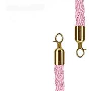 Corda Per Transenne Nylon Sling Rope For Greeting Queue Column, Hotel Welcome Concierge, Round Head Guardrail Twist Lany(Pink)
