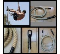 Corda Pompiere da Arrampicata 40mm x 8 Metri Cordone Maroma Canapa Sparto Gialle