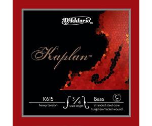 Corda singola DO (Extended MI) D'Addario Kaplan per contrabbasso, scala 3/4, tensione forte