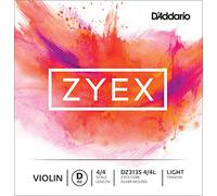 Corda singola RE D'Addario Zyex in argento per violino, scala 4/4, tensione bassa