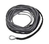 Corda sintetica for verricello da 6 mm x 15 m, for camion, barche, auto, accessori for esterni, ATV, UTV, fune di traino da 7700 libbre Alta tenacità(Black)