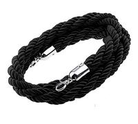 Corda Stanchion in Velluto per Barriera per Coda,Corda di Controllo Della Folla, Corda Barriera con Gancio in Argento, per Eventi Su Tappeti, Cinema, Grandi Inaugurazioni, H(Size:4ft/120cm,Color:Nero)